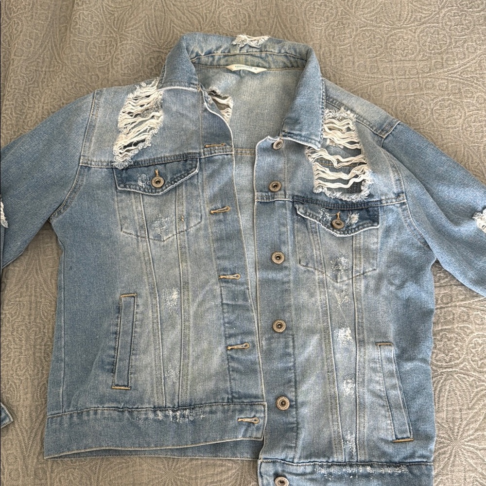 Distressed Light Blue Denim Jacket